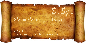 Dömsödi Szilvia névjegykártya
